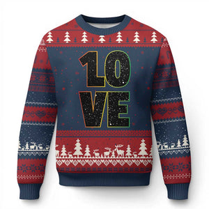 One Love Jamaican Rasta Reggage Music Ugly Christmas Sweater TS10 Navy Red Print Your Wear