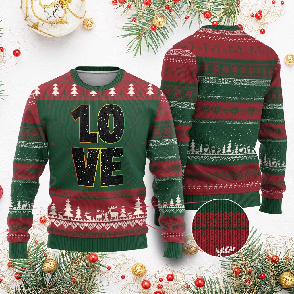 One Love Jamaican Rasta Reggage Music Ugly Christmas Sweater TS10 Red Green Print Your Wear