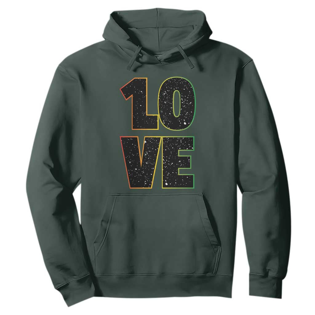 One Love Jamaican Rasta Reggage Music Hoodie TS10 Dark Forest Green Print Your Wear
