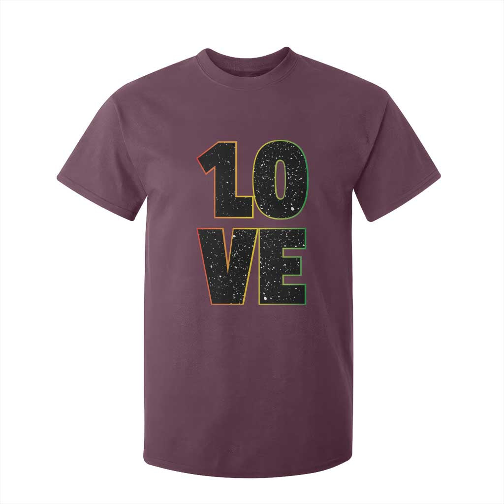 One Love Jamaican Rasta Reggage Music T Shirt For Kid TS10 Maroon Print Your Wear
