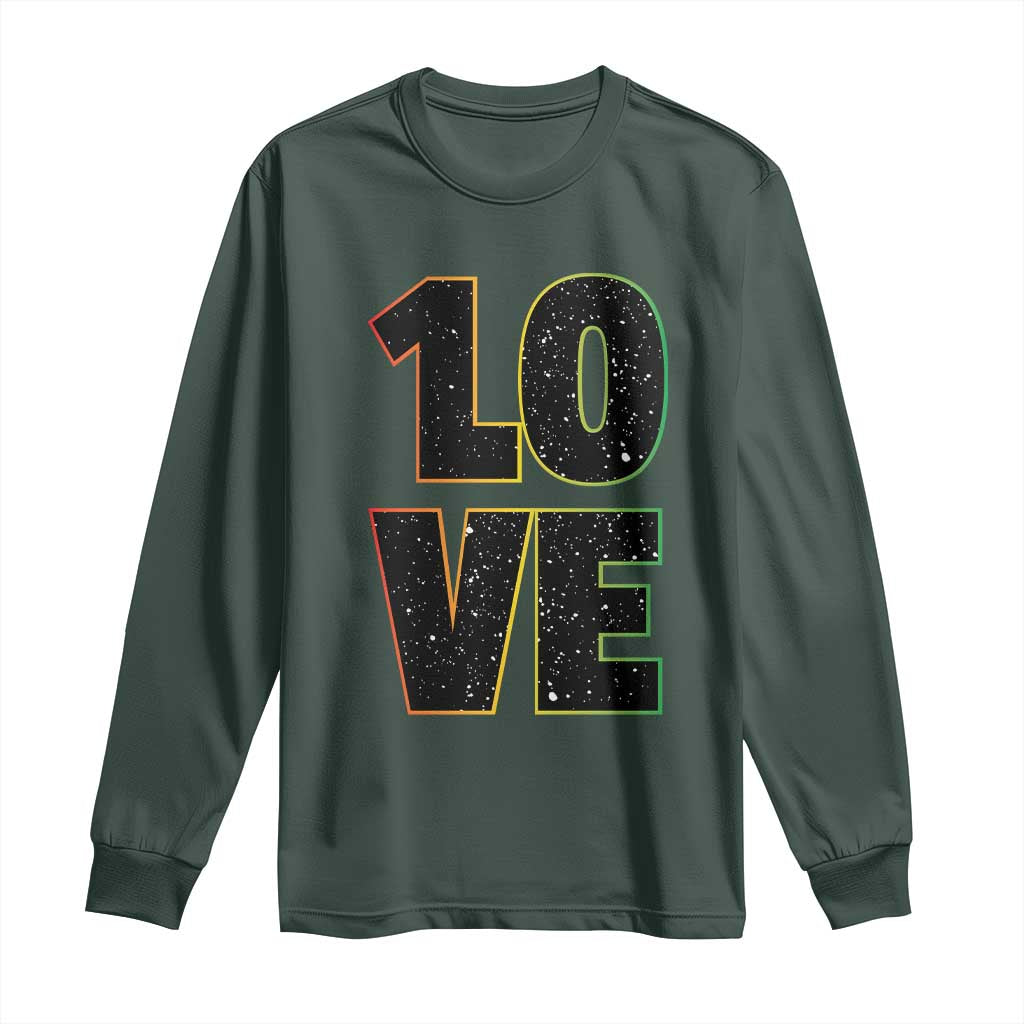 One Love Jamaican Rasta Reggage Music Long Sleeve Shirt TS10 Dark Forest Green Print Your Wear