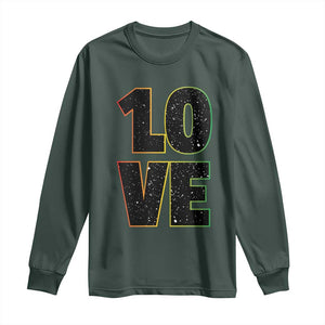 One Love Jamaican Rasta Reggage Music Long Sleeve Shirt TS10 Dark Forest Green Print Your Wear