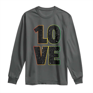 One Love Jamaican Rasta Reggage Music Long Sleeve Shirt TS10 Dark Heather Print Your Wear