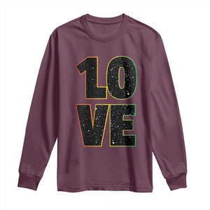 One Love Jamaican Rasta Reggage Music Long Sleeve Shirt TS10 Maroon Print Your Wear