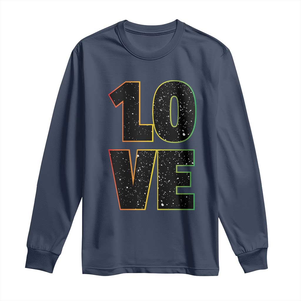 One Love Jamaican Rasta Reggage Music Long Sleeve Shirt TS10 Navy Print Your Wear