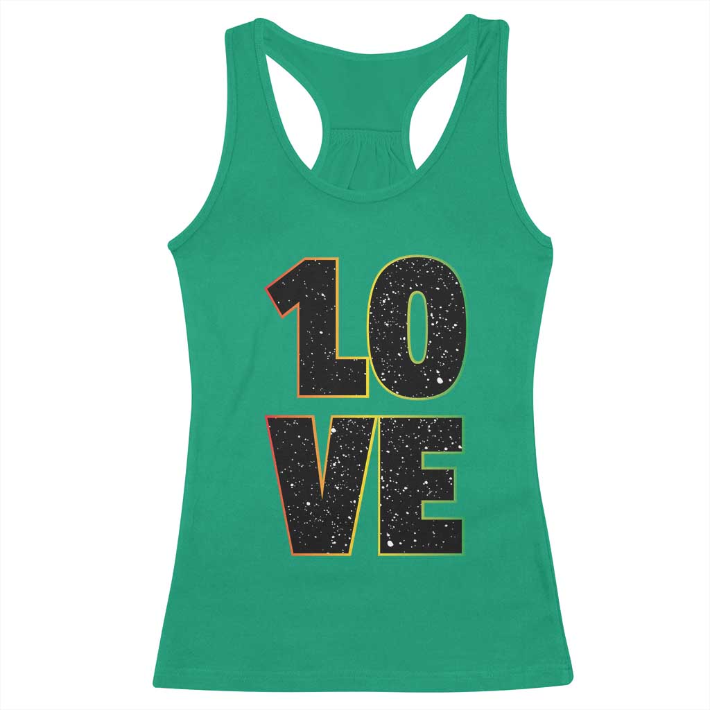 One Love Jamaican Rasta Reggage Music Racerback Tank Top TS10 Irish Green Print Your Wear