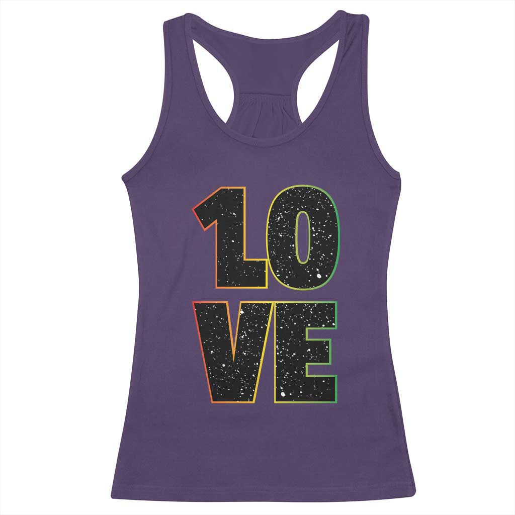 One Love Jamaican Rasta Reggage Music Racerback Tank Top TS10 Purple Print Your Wear