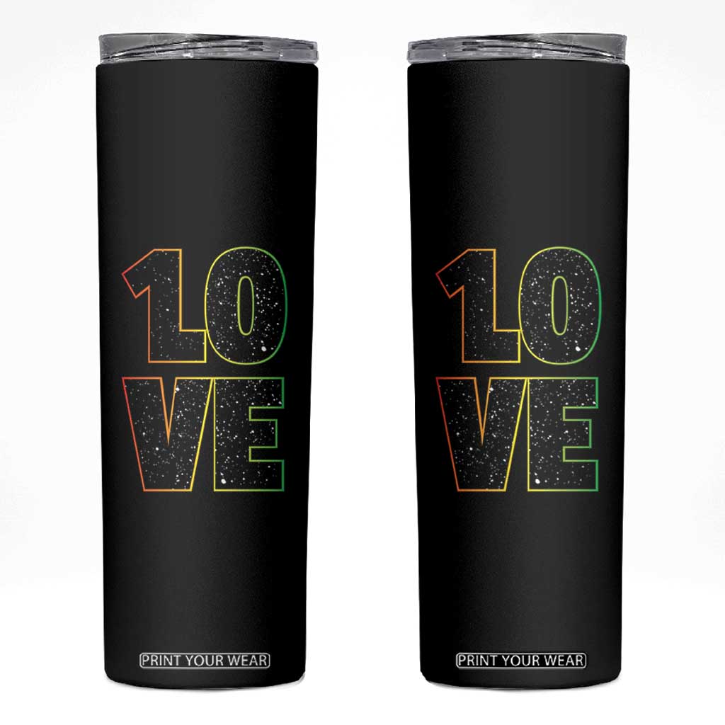 One Love Jamaican Rasta Reggage Music Skinny Tumbler TS10 Black Print Your Wear