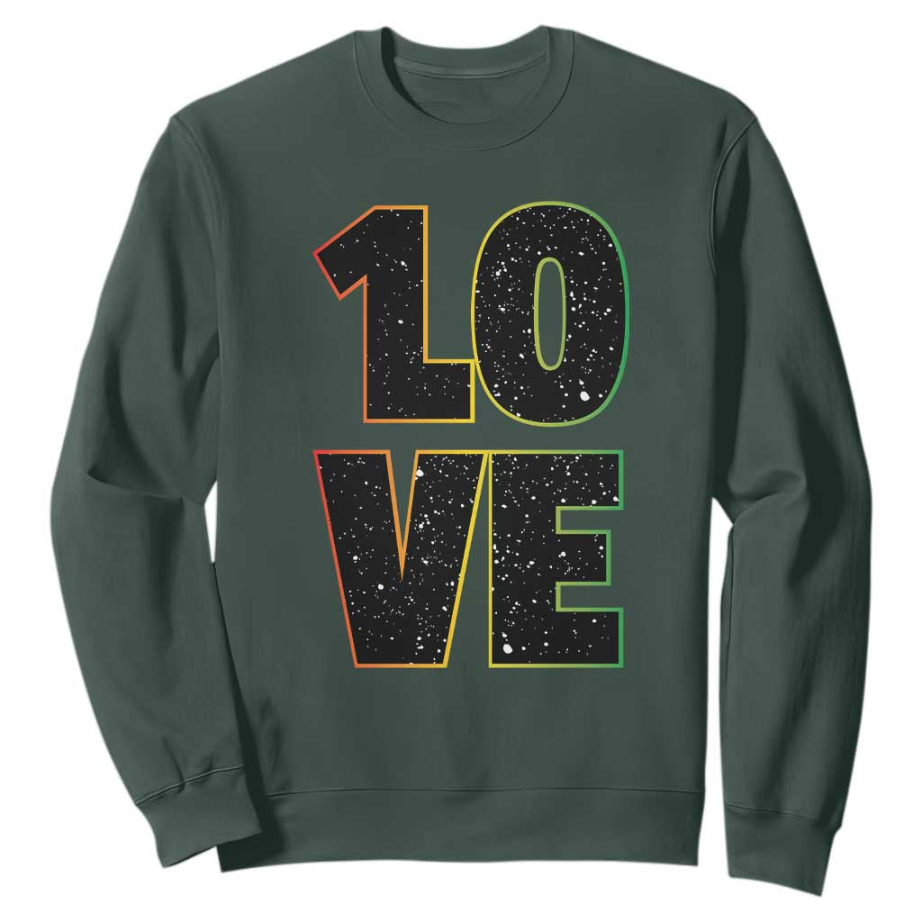 One Love Jamaican Rasta Reggage Music Sweatshirt TS10 Dark Forest Green Print Your Wear
