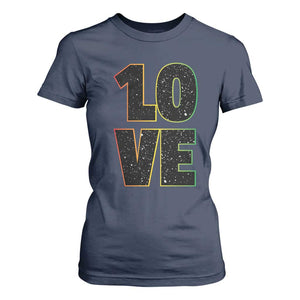 One Love Jamaican Rasta Reggage Music T Shirt For Women TS10 Navy Print Your Wear