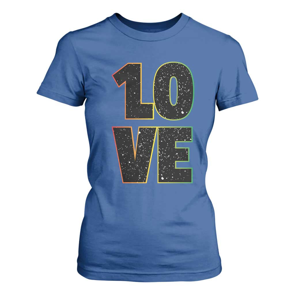 One Love Jamaican Rasta Reggage Music T Shirt For Women TS10 Royal Blue Print Your Wear