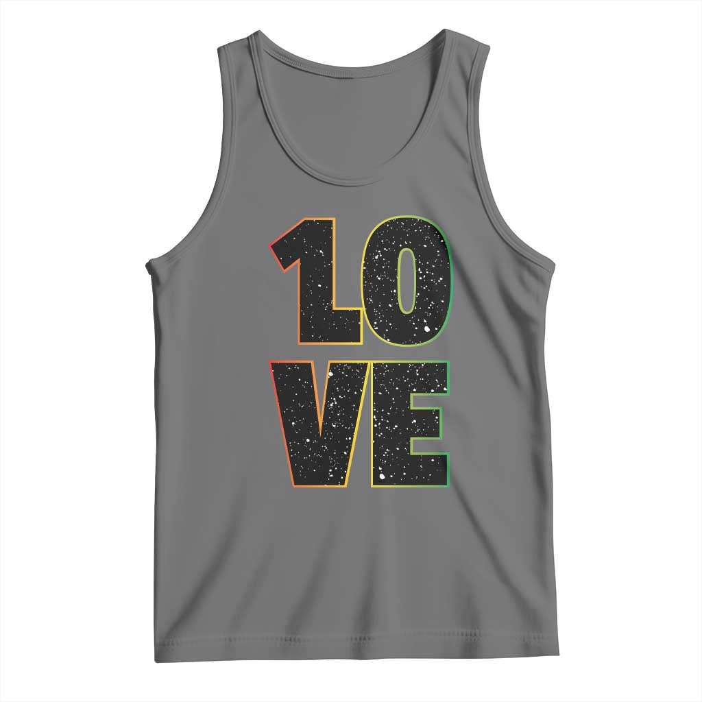 One Love Jamaican Rasta Reggage Music Tank Top TS10 Black Heather Print Your Wear