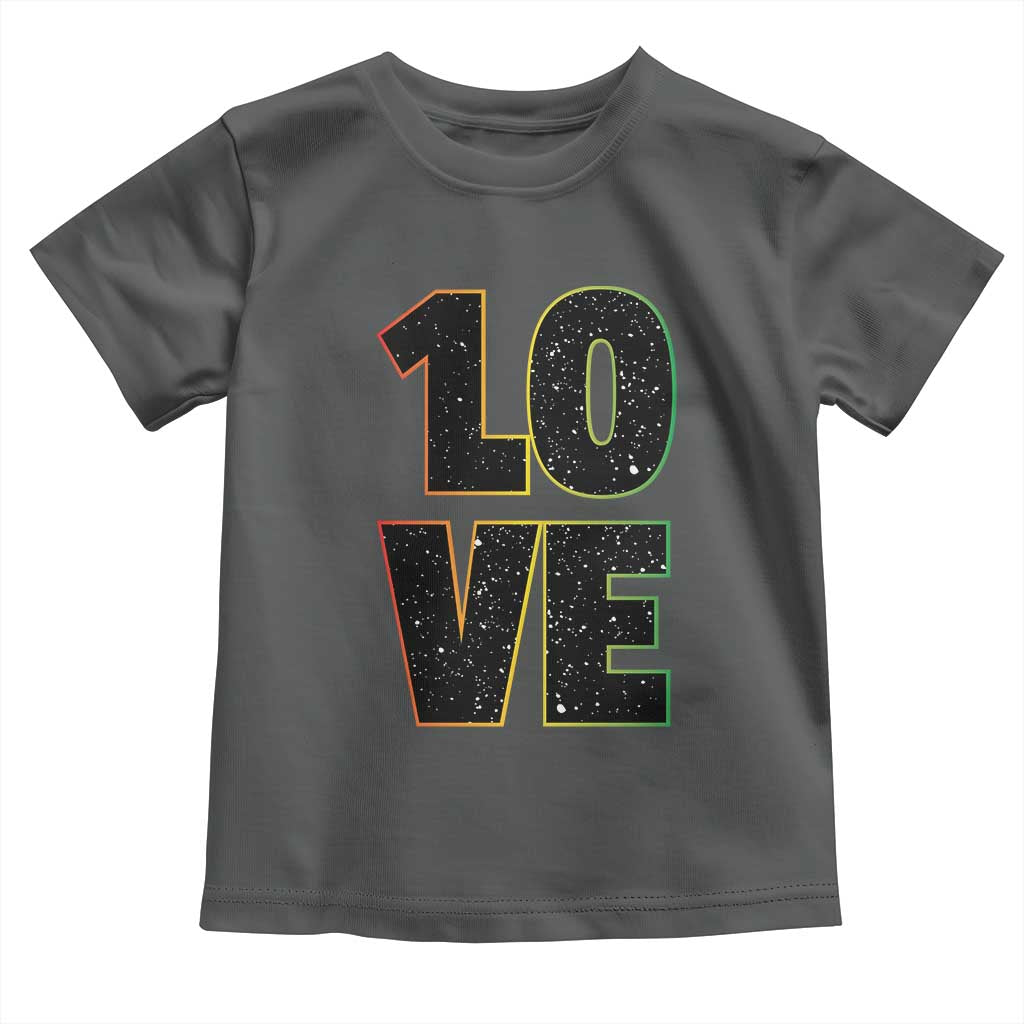 One Love Jamaican Rasta Reggage Music Toddler T Shirt TS10 Dark Heather Print Your Wear