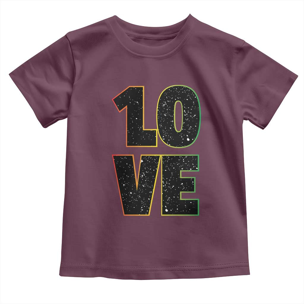 One Love Jamaican Rasta Reggage Music Toddler T Shirt TS10 Maroon Print Your Wear
