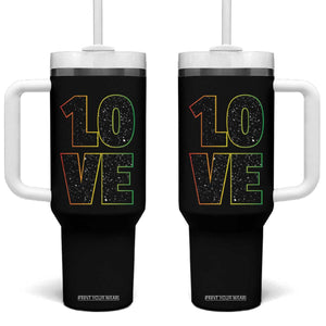 One Love Jamaican Rasta Reggage Music Tumbler With Handle TS10 One Size: 40 oz Black Print Your Wear