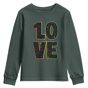 One Love Jamaican Rasta Reggage Music Youth Sweatshirt TS10 Dark Forest Green Print Your Wear