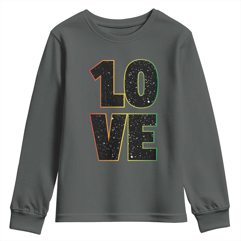 One Love Jamaican Rasta Reggage Music Youth Sweatshirt TS10 Dark Heather Print Your Wear