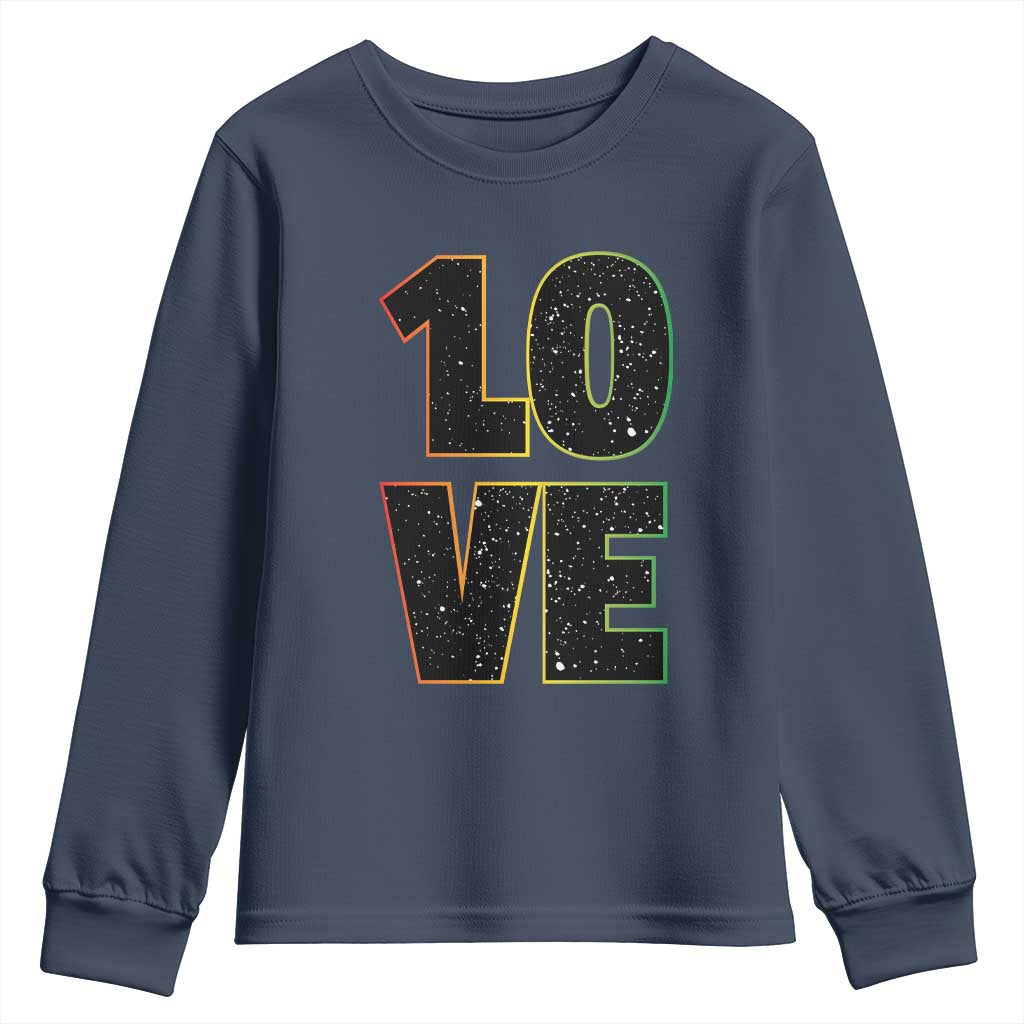One Love Jamaican Rasta Reggage Music Youth Sweatshirt TS10 Navy Print Your Wear