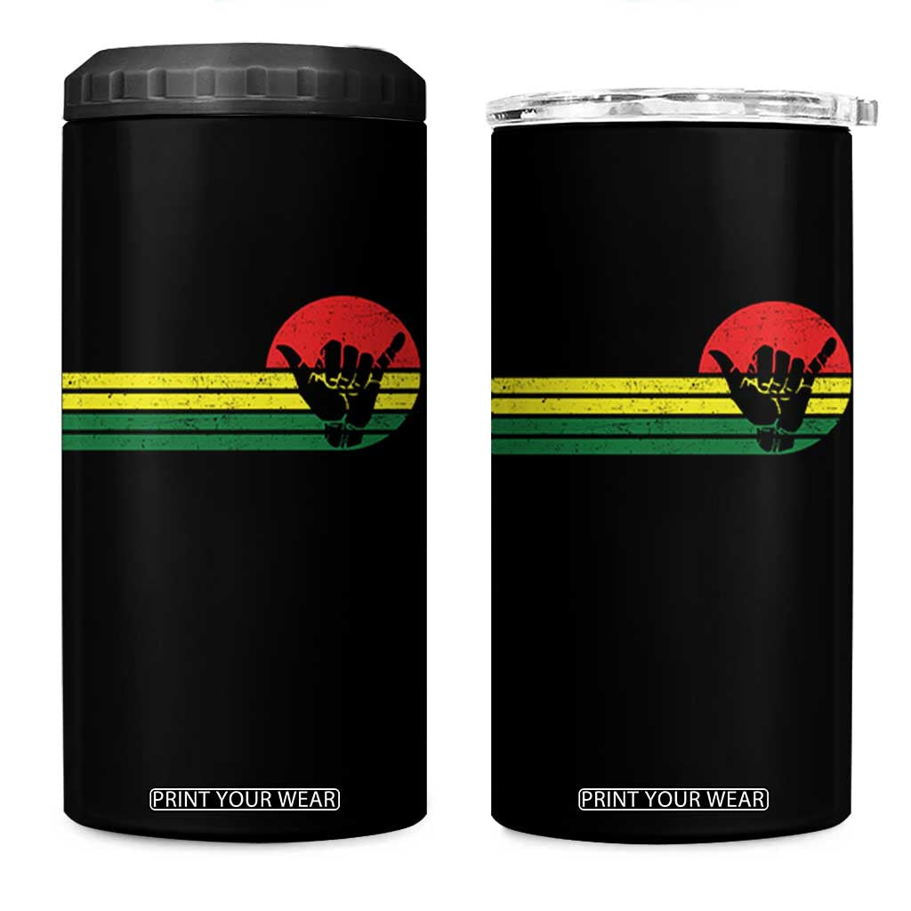 Rasta Reggae Shaka Hand 4 in 1 Can Cooler Tumbler Retro Vintage Jamaica Flag Rasta Hawaii Shaka Sign TS10 One Size: 16 oz Black Print Your Wear