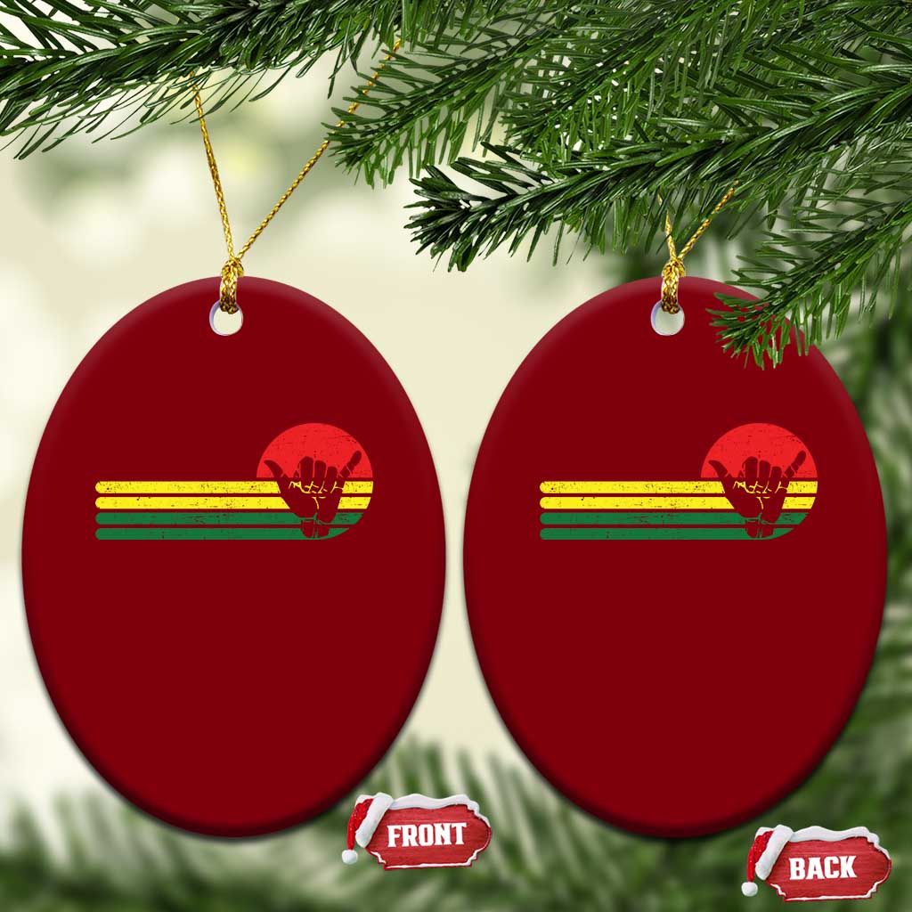 Rasta Reggae Shaka Hand Ceramic Ornament Retro Vintage Jamaica Flag Rasta Hawaii Shaka Sign TS10 Print Your Wear