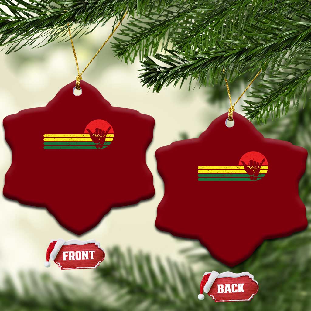Rasta Reggae Shaka Hand Ceramic Ornament Retro Vintage Jamaica Flag Rasta Hawaii Shaka Sign TS10 Print Your Wear