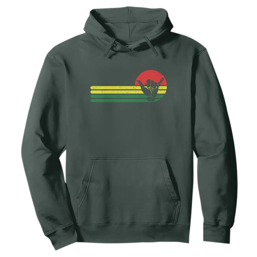 Rasta Reggae Shaka Hand Hoodie Retro Vintage Jamaica Flag Rasta Hawaii Shaka Sign TS10 Dark Forest Green Print Your Wear