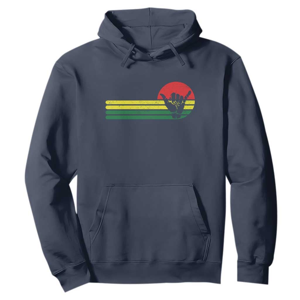 Rasta Reggae Shaka Hand Hoodie Retro Vintage Jamaica Flag Rasta Hawaii Shaka Sign TS10 Navy Print Your Wear