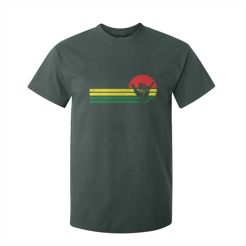 Rasta Reggae Shaka Hand T Shirt For Kid Retro Vintage Jamaica Flag Rasta Hawaii Shaka Sign TS10 Dark Forest Green Print Your Wear
