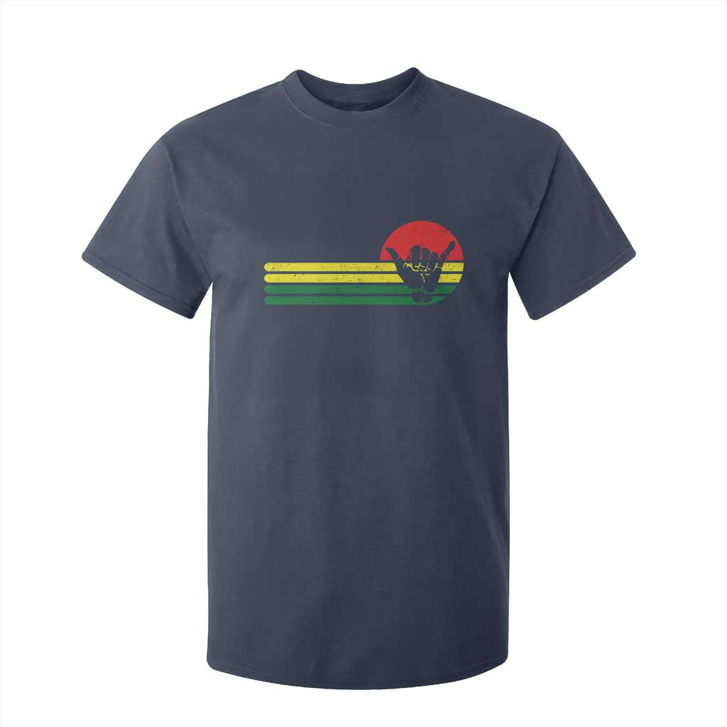 Rasta Reggae Shaka Hand T Shirt For Kid Retro Vintage Jamaica Flag Rasta Hawaii Shaka Sign TS10 Navy Print Your Wear