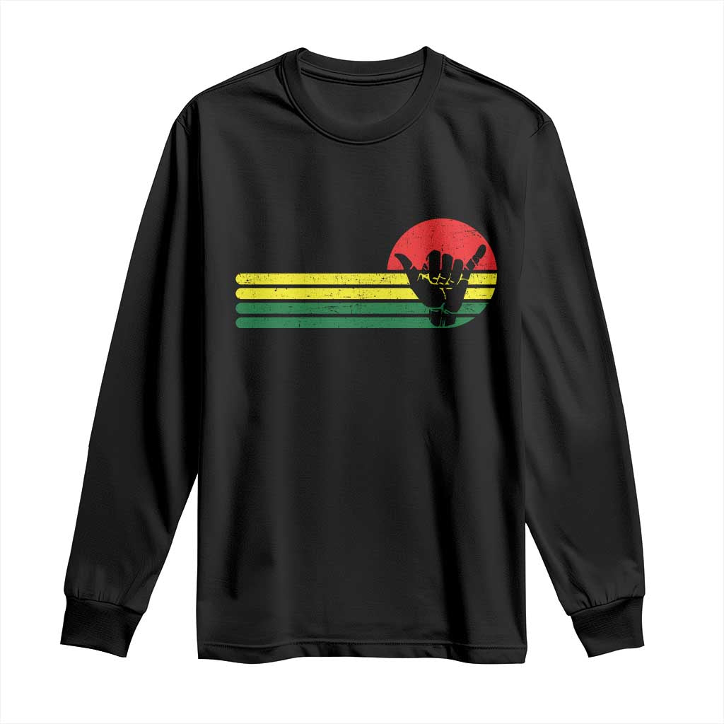 Rasta Reggae Shaka Hand Long Sleeve Shirt Retro Vintage Jamaica Flag Rasta Hawaii Shaka Sign TS10 Black Print Your Wear