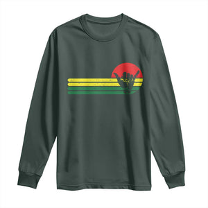 Rasta Reggae Shaka Hand Long Sleeve Shirt Retro Vintage Jamaica Flag Rasta Hawaii Shaka Sign TS10 Dark Forest Green Print Your Wear