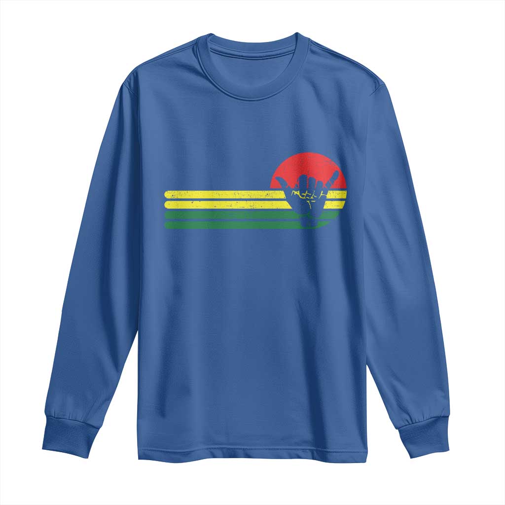 Rasta Reggae Shaka Hand Long Sleeve Shirt Retro Vintage Jamaica Flag Rasta Hawaii Shaka Sign TS10 Royal Blue Print Your Wear
