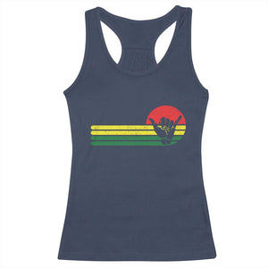 Rasta Reggae Shaka Hand Racerback Tank Top Retro Vintage Jamaica Flag Rasta Hawaii Shaka Sign TS10 Navy Print Your Wear