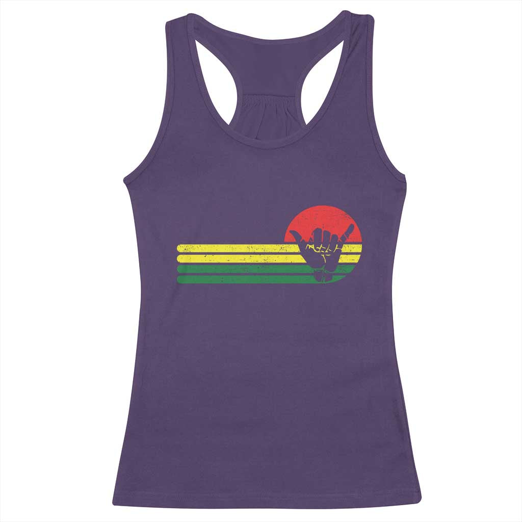 Rasta Reggae Shaka Hand Racerback Tank Top Retro Vintage Jamaica Flag Rasta Hawaii Shaka Sign TS10 Purple Print Your Wear