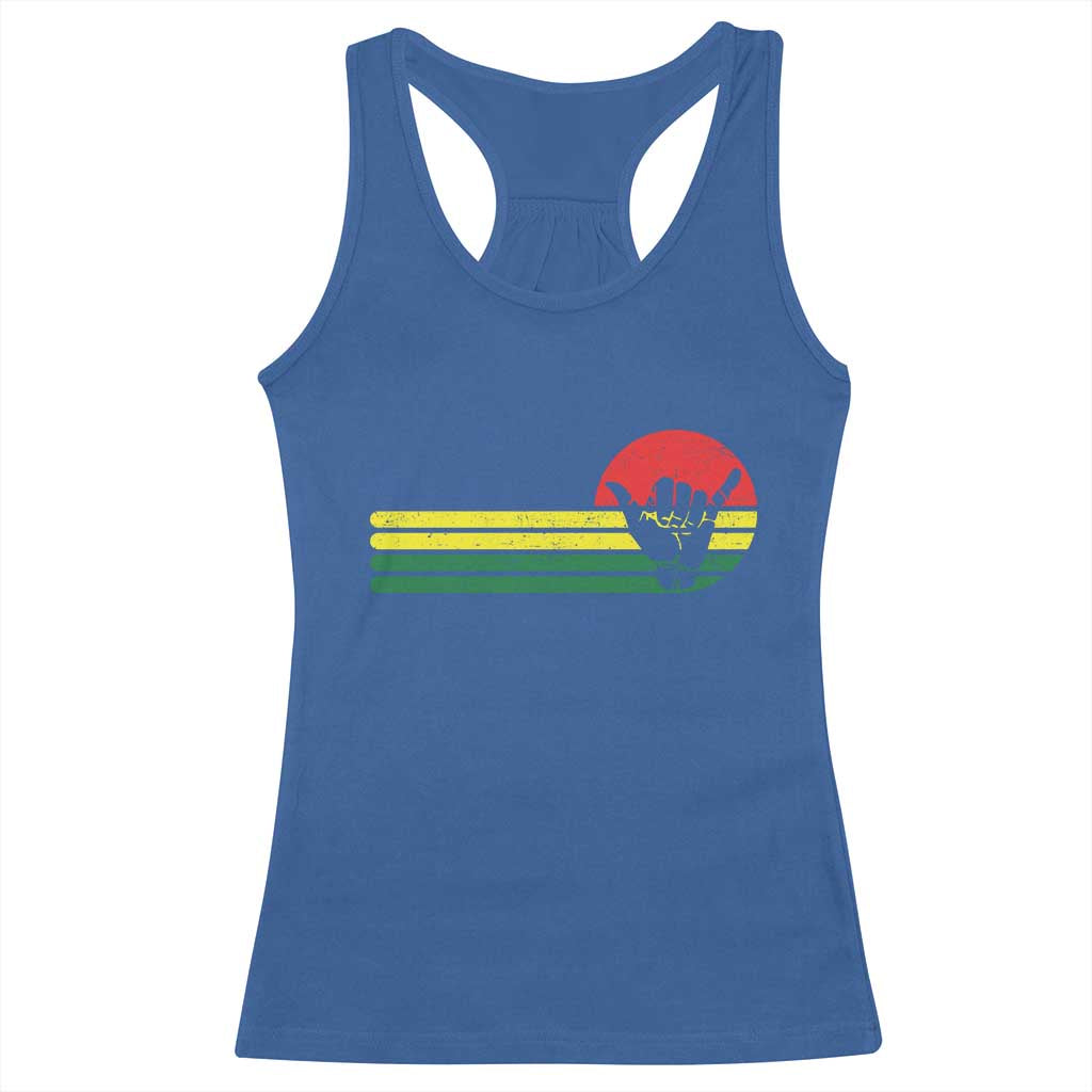 Rasta Reggae Shaka Hand Racerback Tank Top Retro Vintage Jamaica Flag Rasta Hawaii Shaka Sign TS10 Royal Blue Print Your Wear