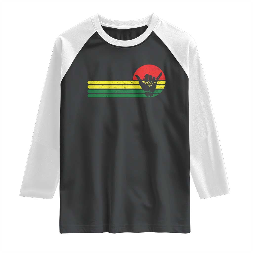 Rasta Reggae Shaka Hand Raglan Shirt Retro Vintage Jamaica Flag Rasta Hawaii Shaka Sign TS10 Black White Print Your Wear