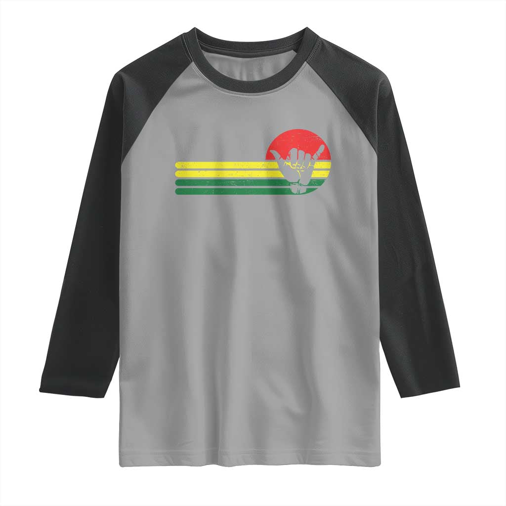 Rasta Reggae Shaka Hand Raglan Shirt Retro Vintage Jamaica Flag Rasta Hawaii Shaka Sign TS10 Sport Gray Black Print Your Wear
