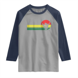 Rasta Reggae Shaka Hand Raglan Shirt Retro Vintage Jamaica Flag Rasta Hawaii Shaka Sign TS10 Sport Gray Navy Print Your Wear