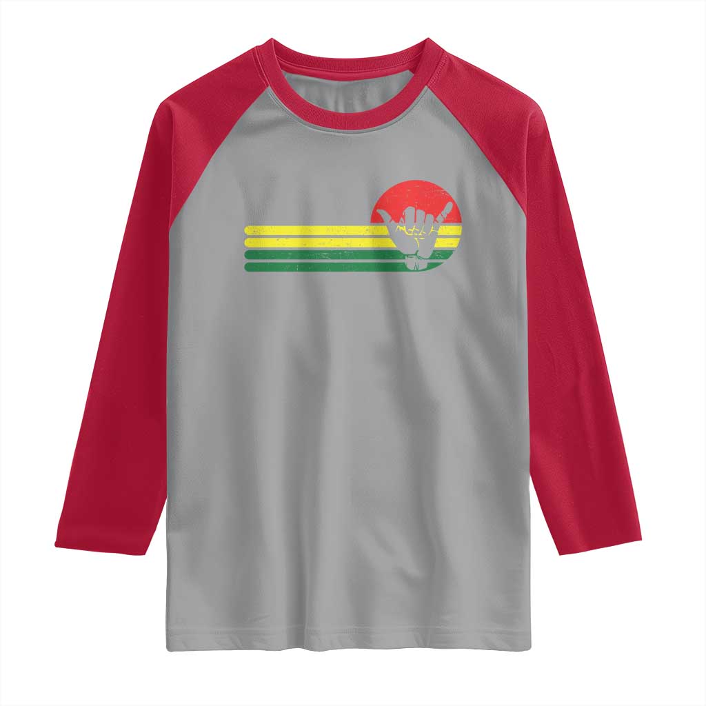 Rasta Reggae Shaka Hand Raglan Shirt Retro Vintage Jamaica Flag Rasta Hawaii Shaka Sign TS10 Sport Gray Red Print Your Wear