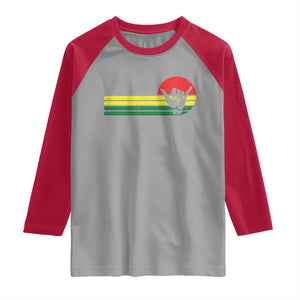 Rasta Reggae Shaka Hand Raglan Shirt Retro Vintage Jamaica Flag Rasta Hawaii Shaka Sign TS10 Sport Gray Red Print Your Wear