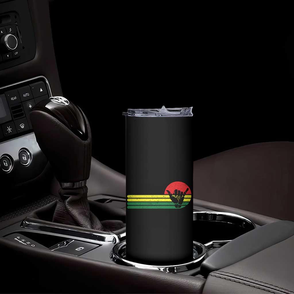Rasta Reggae Shaka Hand Skinny Tumbler Retro Vintage Jamaica Flag Rasta Hawaii Shaka Sign TS10 Print Your Wear