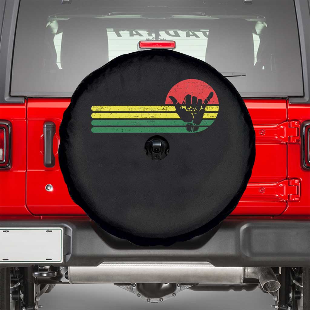 Rasta Reggae Shaka Hand Spare Tire Cover Retro Vintage Jamaica Flag Rasta Hawaii Shaka Sign TS10 Black Print Your Wear