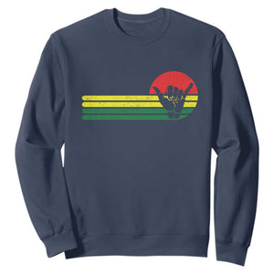Rasta Reggae Shaka Hand Sweatshirt Retro Vintage Jamaica Flag Rasta Hawaii Shaka Sign TS10 Navy Print Your Wear