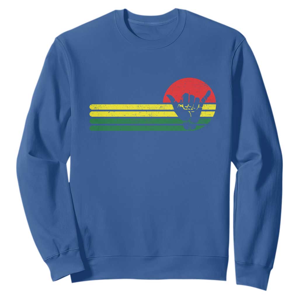 Rasta Reggae Shaka Hand Sweatshirt Retro Vintage Jamaica Flag Rasta Hawaii Shaka Sign TS10 Royal Blue Print Your Wear