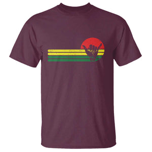 Rasta Reggae Shaka Hand T Shirt Retro Vintage Jamaica Flag Rasta Hawaii Shaka Sign TS10 Maroon Print Your Wear