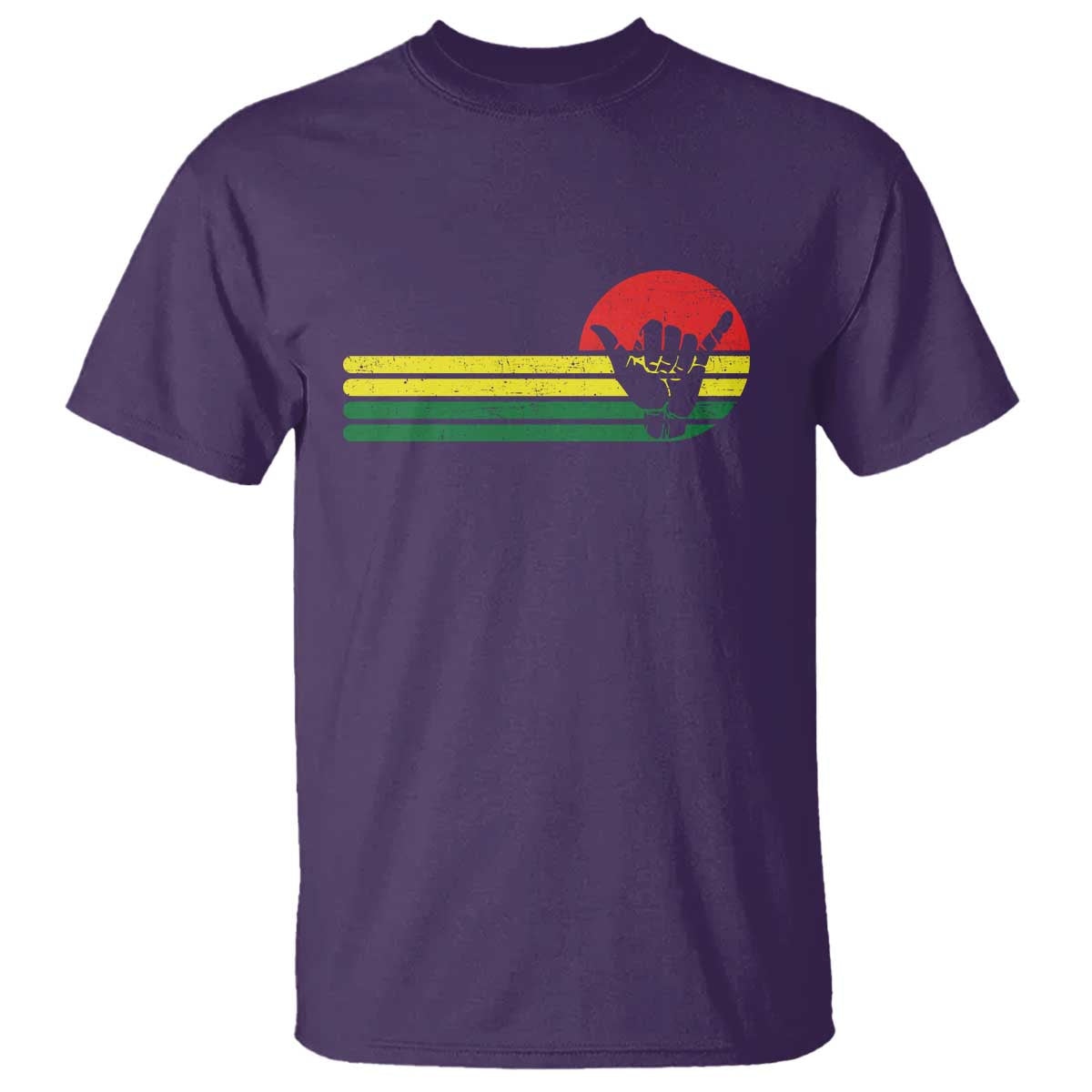 Rasta Reggae Shaka Hand T Shirt Retro Vintage Jamaica Flag Rasta Hawaii Shaka Sign TS10 Purple Print Your Wear