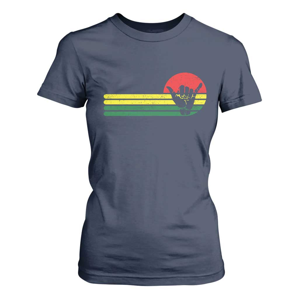 Rasta Reggae Shaka Hand T Shirt For Women Retro Vintage Jamaica Flag Rasta Hawaii Shaka Sign TS10 Navy Print Your Wear