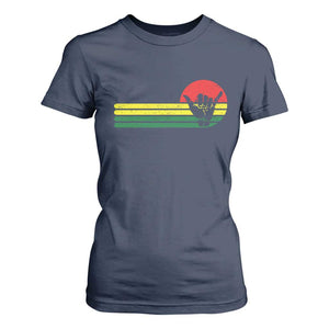 Rasta Reggae Shaka Hand T Shirt For Women Retro Vintage Jamaica Flag Rasta Hawaii Shaka Sign TS10 Navy Print Your Wear
