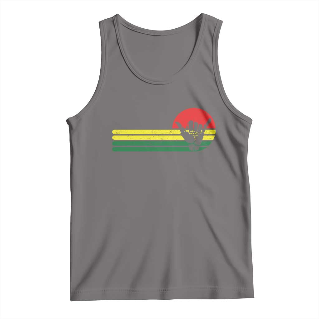 Rasta Reggae Shaka Hand Tank Top Retro Vintage Jamaica Flag Rasta Hawaii Shaka Sign TS10 Deep Heather Print Your Wear
