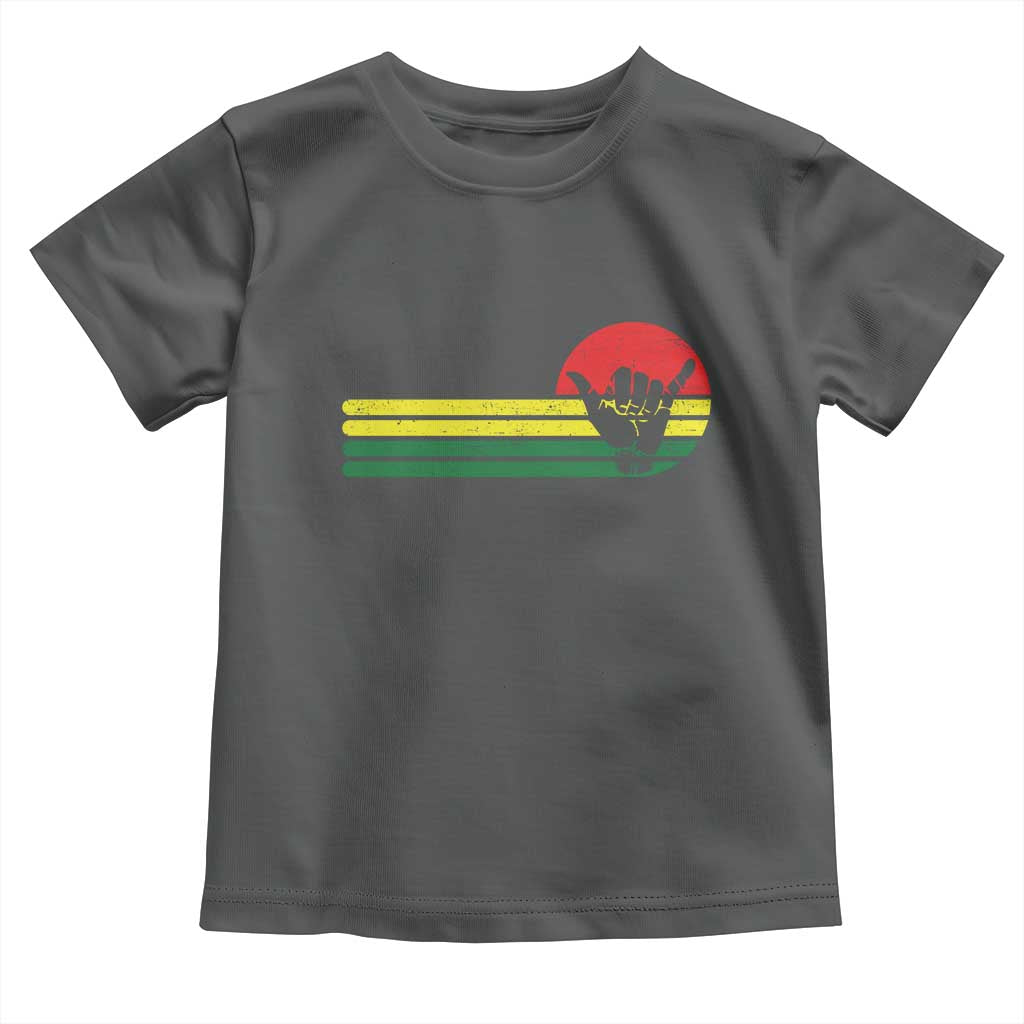 Rasta Reggae Shaka Hand Toddler T Shirt Retro Vintage Jamaica Flag Rasta Hawaii Shaka Sign TS10 Dark Heather Print Your Wear